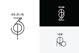 design minimalist number logo
