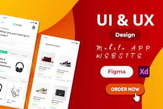 design mobile and web UI UX in figma or adobe xd