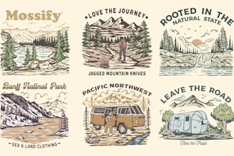 create vintage hand drawn illustration for tshirt design