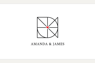 create specially designed minimalist name logo for couples