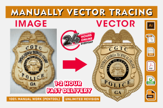 do vector tracing , redraw any image, logo, raster to vector