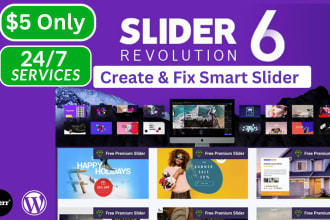 create and fix smart slider website slider layer slider slider revolution in 24h