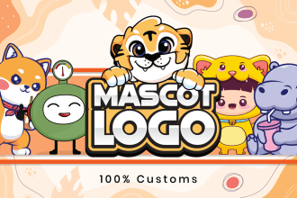 design cute mascot logo for your brand