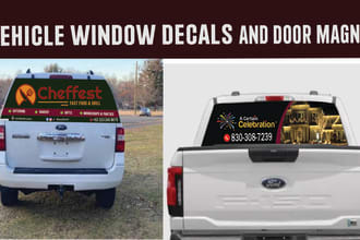 design vehicle window vinyl decals, car magnets, and wraps design