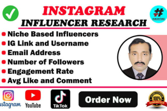 find best instagram influencer research list for your niche