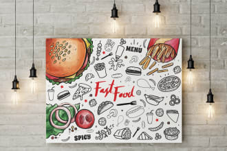 do doodle, mural, wall art for home, office and restaurant