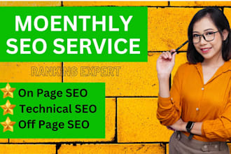 offer complete monthly SEO service to achieve 1st page google ranking