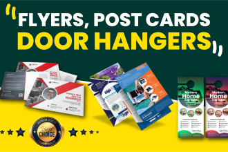 do event flyer, marketing flyer, business flyer, door hanger and postcard design
