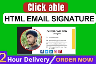 create  HTML clickable email signature