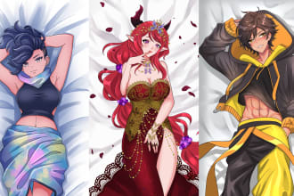 draw custom dakimakura body pillow anime