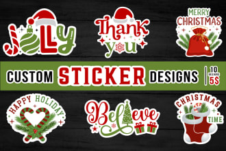create awesome typography sticker custom designs