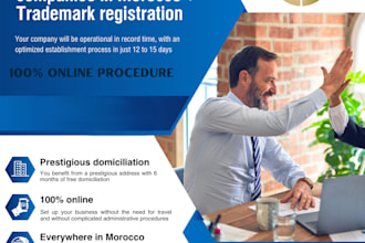 create your company sarl, llc and register trademarks in morocco professionally
