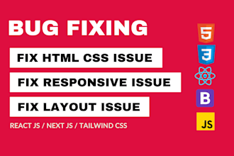 bug fix in html css javascript, react, next js, fix responsive issue