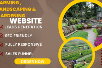 design a wordpress website for gardening, landscaping, plants, and farming