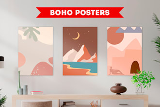 create boho art poster