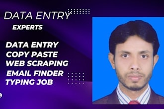 do fast data entry ,web scraping ,typing  and copy paste