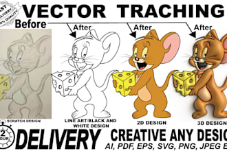 provide expert vector tracing, line art and seamless pattern design