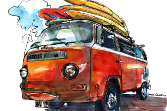 illustrate anything in watercolor