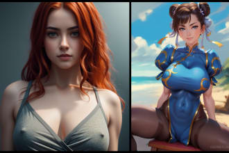 create erotic, sfw or nsfw art, realistic or cartoon style concept art