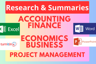 help in project management, economics, business, accounting and finance
