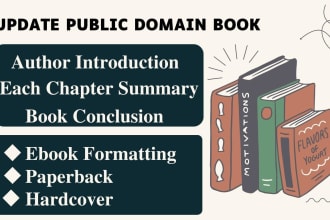 update old public domain ebook into high content ebook with quality content