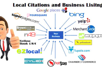 create yext, bright local 300 USA local citations and business directories