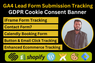 setup cookie consent banner, iframe form, contact form7, calendly form tracking