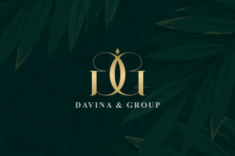 do luxury modern minimalist monogram and text initial letter logo design
