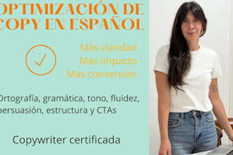 corregiré y optimizaré copywriting en español