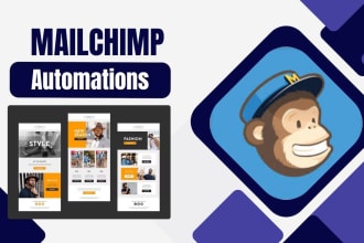 setup email automation, mailchimp and email template design