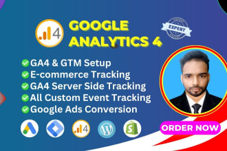 setup google analytics 4, ga4 server side tracking, ecommerce tracking via GTM