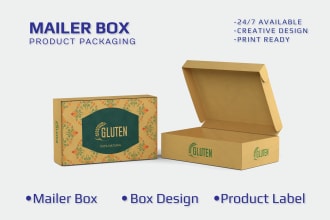 do premium mailer box packaging, label design and product packaging