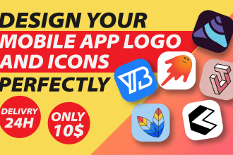 create a unique mobile app logo and icons for android or ios