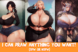 draw digital art mixing anime and oil painting sfw or nsfw