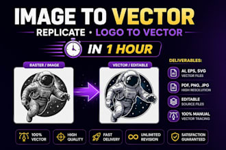 do image to vector , replicate, logo to vector, in 1 hour