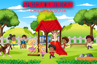 create african american children story book illustration and cover