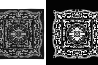 make vintage bandana design and illustration