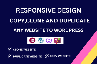 replicate, copy , duplicate  or clone websites and design wordpress websites