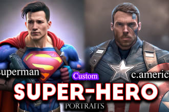 draw marvel dc custom superhero portraits for gifts in 3 hours