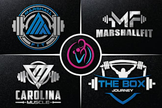 give best quality logo about gym fitness sports health wellness spa and warrior