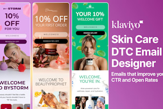 skincare and beauty brand emails in figma and klaviyo