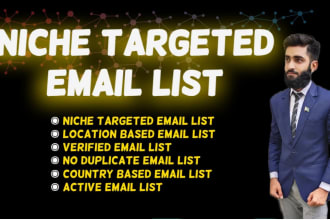 provide niche targeted email list for your brand or business