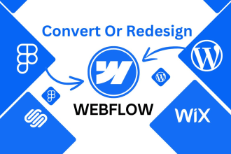 redesign or convert your wix, wordpress, squarespace site to webflow