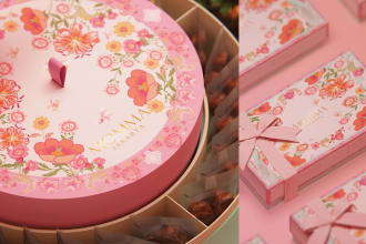 paint illustrations for product packaging box, bottle, label