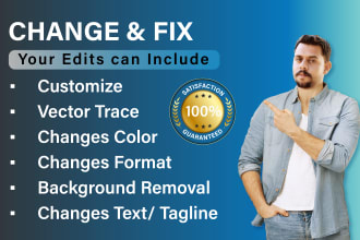 change, fix or vectorize your logo or any graphic design