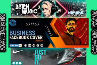 design outstanding facebook, linkedin and twitter cover and banner
