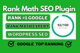 fully set up rankmath SEO plugin with 90 plus score