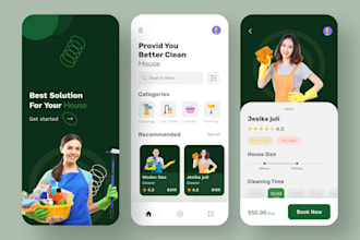 design the uiux of on demand service booking, beauty salon, barber booking app