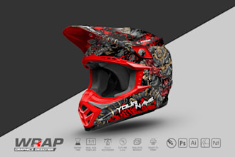 create helmet wrap designs and mockups