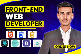 develop responsive front end websites using react js, HTML, CSS, javascript